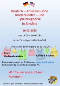 Informationen zur Deutsch-Amerikanischen Kinder- und Spielzeugbörse in Binsfeld.